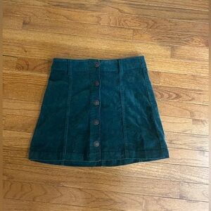 M Green Button Skirt